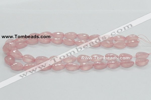 CRQ85 15.5 inches 13*18mm faceted teardrop natural rose quartz beads