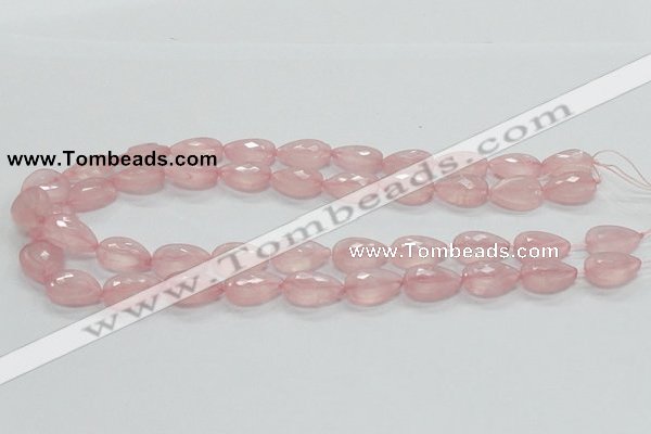 CRQ85 15.5 inches 13*18mm faceted teardrop natural rose quartz beads