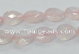 CRQ86 15.5 inches 10*14mm faceted teardrop natural rose quartz beads