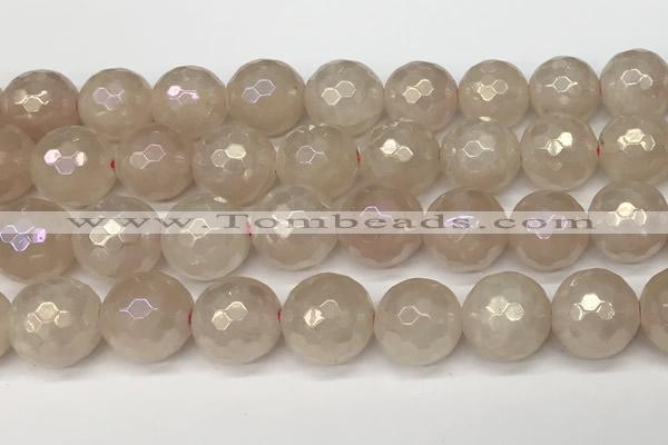 CRQ868 15 inches 12mm faceted round AB-color rose quartz beads