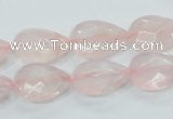 CRQ87 15.5 inches 12*18mm faceted teardrop natural rose quartz beads