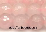 CRQ876 15 inches 8mm faceted round rose quartz beads