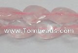 CRQ88 15.5 inches 13*18mm faceted teardrop natural rose quartz beads