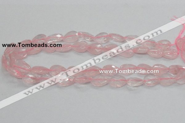 CRQ88 15.5 inches 13*18mm faceted teardrop natural rose quartz beads