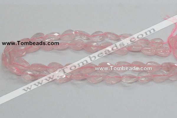 CRQ88 15.5 inches 13*18mm faceted teardrop natural rose quartz beads