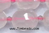 CRQ886 15 inches 12*16mm - 14*20mm faceted nuggets AB-color rose quartz beads