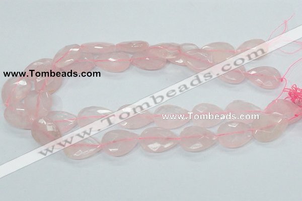 CRQ89 15.5 inches 18*25mm faceted teardrop natural rose quartz beads