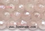 CRQ910 15 inches 6mm faceted round AB-color rose quartz beads