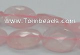 CRQ92 15.5 inches 18*25mm faceted oval natural rose quartz beads