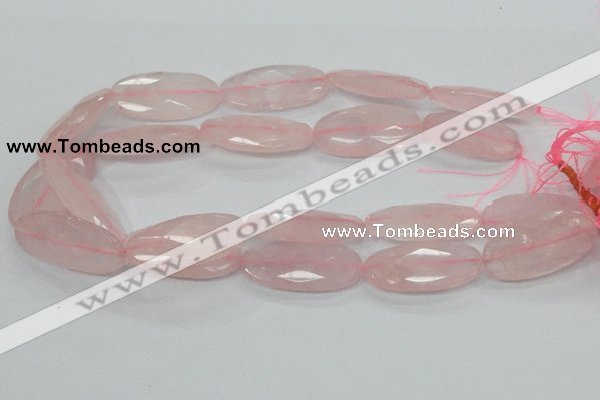 CRQ94 15.5 inches 20*40mm faceted oval natural rose quartz beads