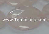 CRQ95 15.5 inches 30*40mm faceted oval natural rose quartz beads