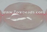 CRQ99 15.5 inches 50mm faceted flat round natural rose quartz beads