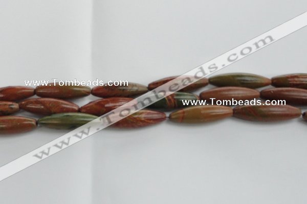 CRS102 15.5 inches 12*40mm rice rainbow jasper stone beads