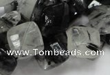 CRU08 15.5 inches 15*15mm faceted diamond black rutilated quartz beads