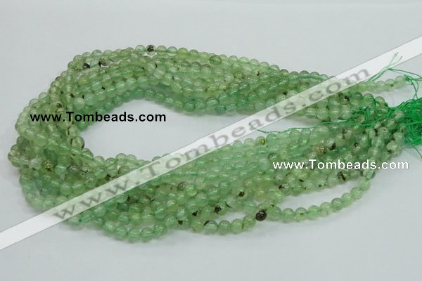 CRU100 15.5 inches 6mm round green rutilated quartz beads wholesale