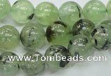 CRU101 15.5 inches 12mm round green rutilated quartz beads wholesale