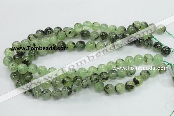 CRU101 15.5 inches 12mm round green rutilated quartz beads wholesale