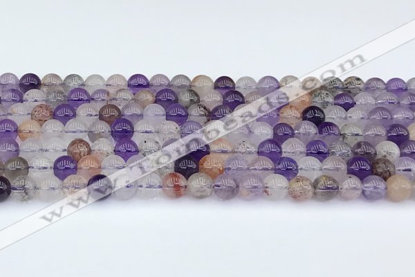 CRU1012 15.5 inches 6mm round mixed rutilated quartz beads