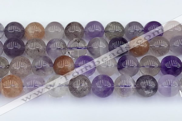 CRU1014 15.5 inches 10mm round mixed rutilated quartz beads