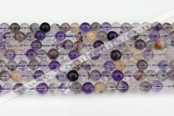 CRU1018 15.5 inches 6mm round mixed rutilated quartz beads