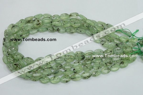 CRU102 15.5 inches 10*14mm oval green rutilated quartz beads