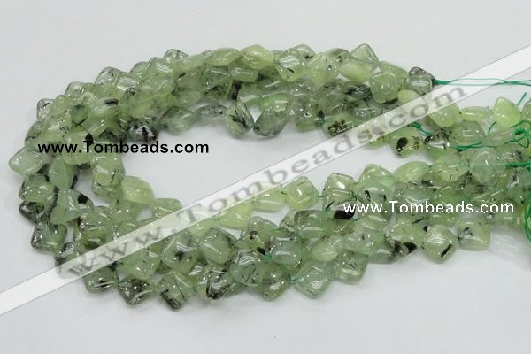 CRU103 15.5 inches 12*12mm diamond green rutilated quartz beads