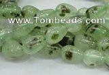 CRU104 15.5 inches 7*10mm teardrop green rutilated quartz beads