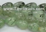 CRU105 15.5 inches 10*14mm teardrop green rutilated quartz beads