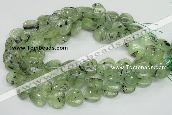 CRU108 15.5 inches 20*20mm heart green rutilated quartz beads