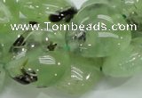 CRU109 15.5 inches 23*23mm heart green rutilated quartz beads