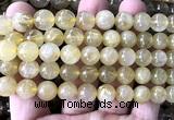 CRU1104 15 inches 10mm round golden rutilated quartz beads