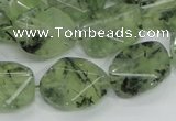 CRU112 15.5 inches 16*20mm faceted freefrom green rutilated quartz beads