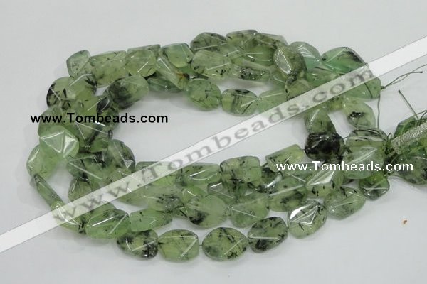 CRU112 15.5 inches 16*20mm faceted freefrom green rutilated quartz beads