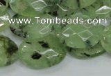 CRU115 15.5 inches 18*25mm faceted oval green rutilated quartz beads