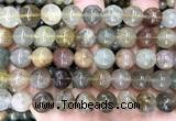 CRU1152 15 inches 10mm round mixed rutilated quartz beads
