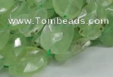 CRU119 15.5 inches 13*17mm faceted freeform green rutilated quartz beads