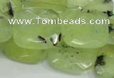 CRU121 15.5 inches 25*25mm faceted square green rutilated quartz beads