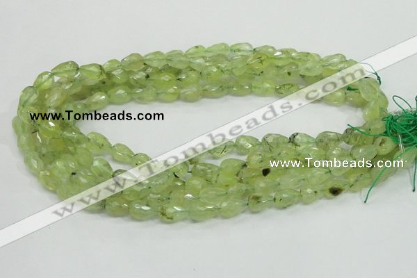 CRU124 15.5 inches 8*12mm faceted teardrop green rutilated quartz beads