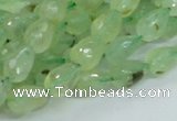 CRU127 15.5 inches 7*11mm faceted teardrop green rutilated quartz beads