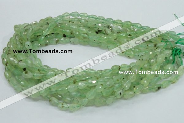 CRU127 15.5 inches 7*11mm faceted teardrop green rutilated quartz beads