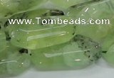 CRU128 15.5 inches 17*33mm faceted rectangle green rutilated quartz beads