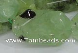 CRU129 15.5 inches 22*38mm faceted rectangle green rutilated quartz beads