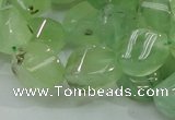 CRU131 15.5 inches 10*15mm twisted green rutilated quartz beads