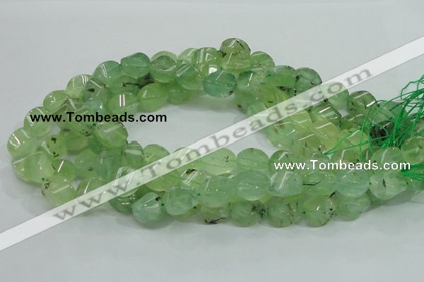 CRU131 15.5 inches 10*15mm twisted green rutilated quartz beads