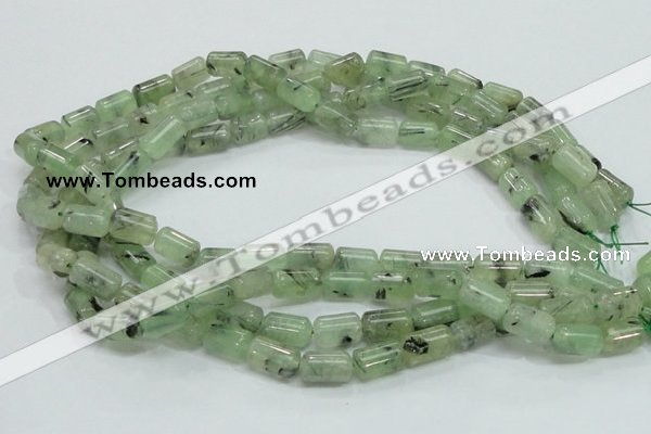 CRU133 15.5 inches 8*13mm column green rutilated quartz beads