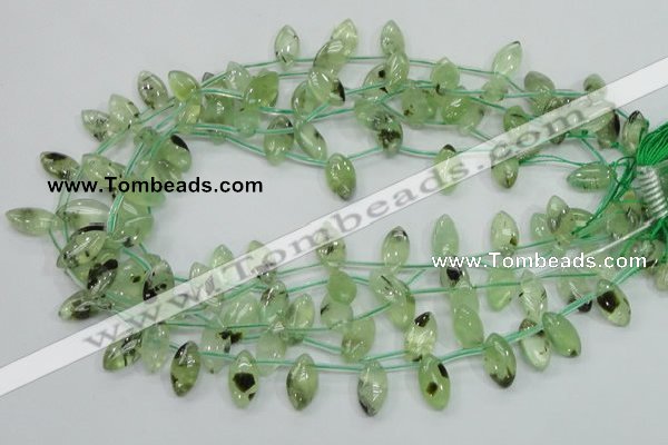 CRU136 15.5 inches 9*17mm marquise green rutilated quartz beads