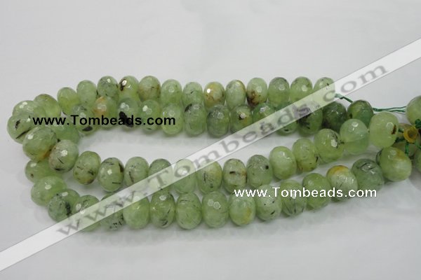 CRU143 15.5 inches 13*18mm faceted rondelle green rutilated quartz beads