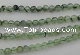 CRU145 15.5 inches 4mm round green rutilated quartz beads