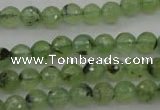 CRU152 15.5 inches 8mm faceted round green rutilated quartz beads