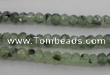 CRU161 15.5 inches 4*6mm faceted rondelle green rutilated quartz beads